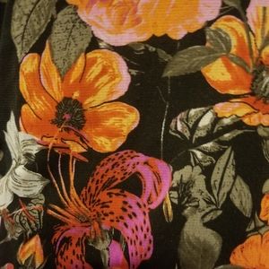 INC Black Floral Top